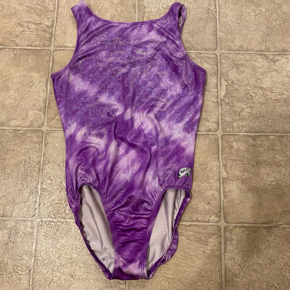 GK purple gymnastics leotard, adult xs